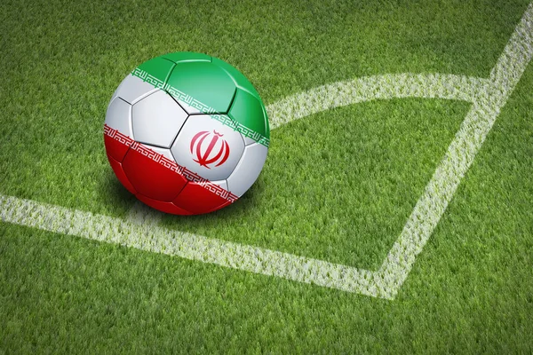 Taking a corner with Iran flag soccer ball