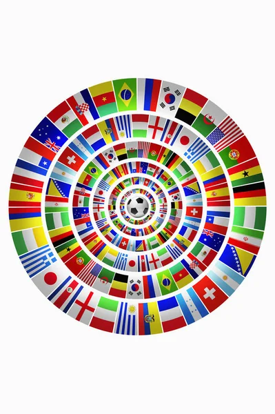 Bandeiras Para Representar Equipas Futebol — Fotografia de Stock