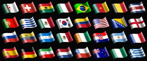 Diverse Vlaggen Die Het Land Vertegenwoordigen — Stockfoto