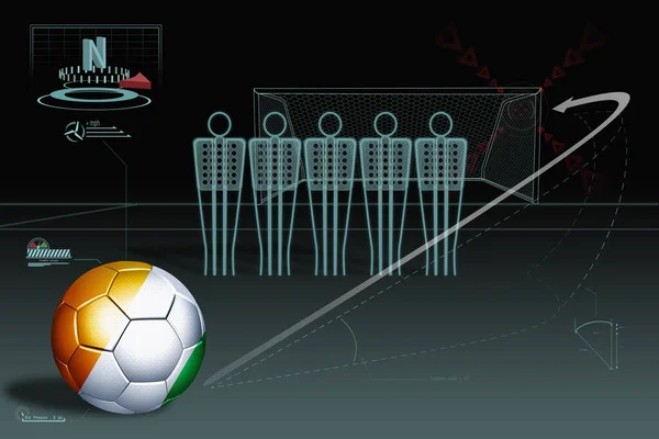 Infográfico Chute Livre Com Bola Futebol Costa Marfim — Fotografia de Stock