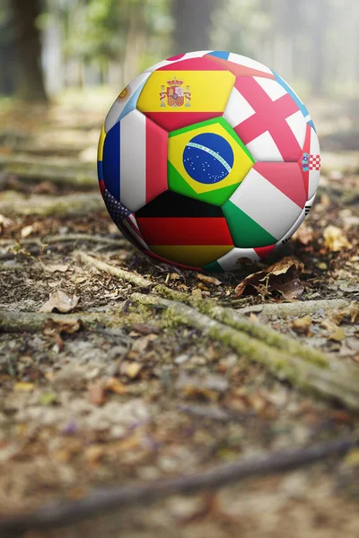 Balón Fútbol Suelo — Foto de Stock