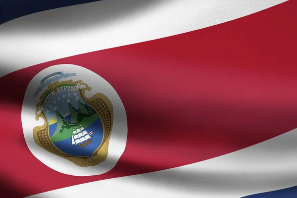 Costa Rica Vlag Zwaaiend Spandoek — Stockfoto