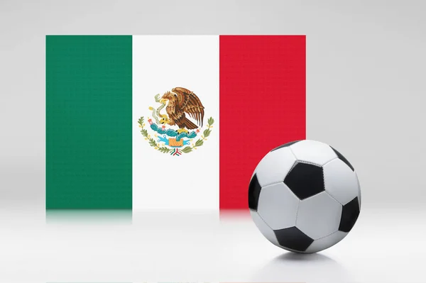 Bandera México Con Balón Fútbol — Foto de Stock