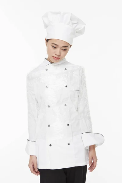 Femme Chef Attachée Avec Enveloppement Collant — Photo