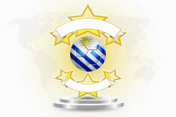Uruguay Emblema Pallone Calcio — Foto Stock