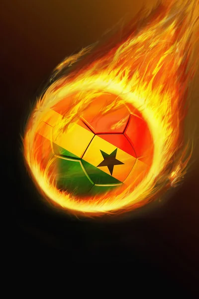 Flammender Ghanaischer Fußball — Stockfoto