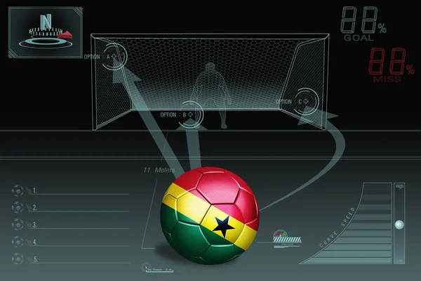 Strafstoß Infografik Mit Ghana Fußball — Stockfoto