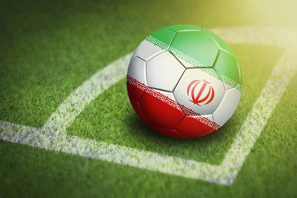 Taking a corner with Iran flag soccer ball