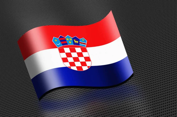 Σημαία Κροατίας Κυματίζει — Φωτογραφία Αρχείου