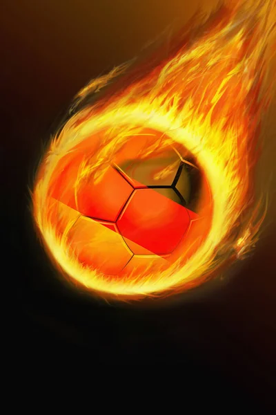 燃烧的德国足球 — 图库照片