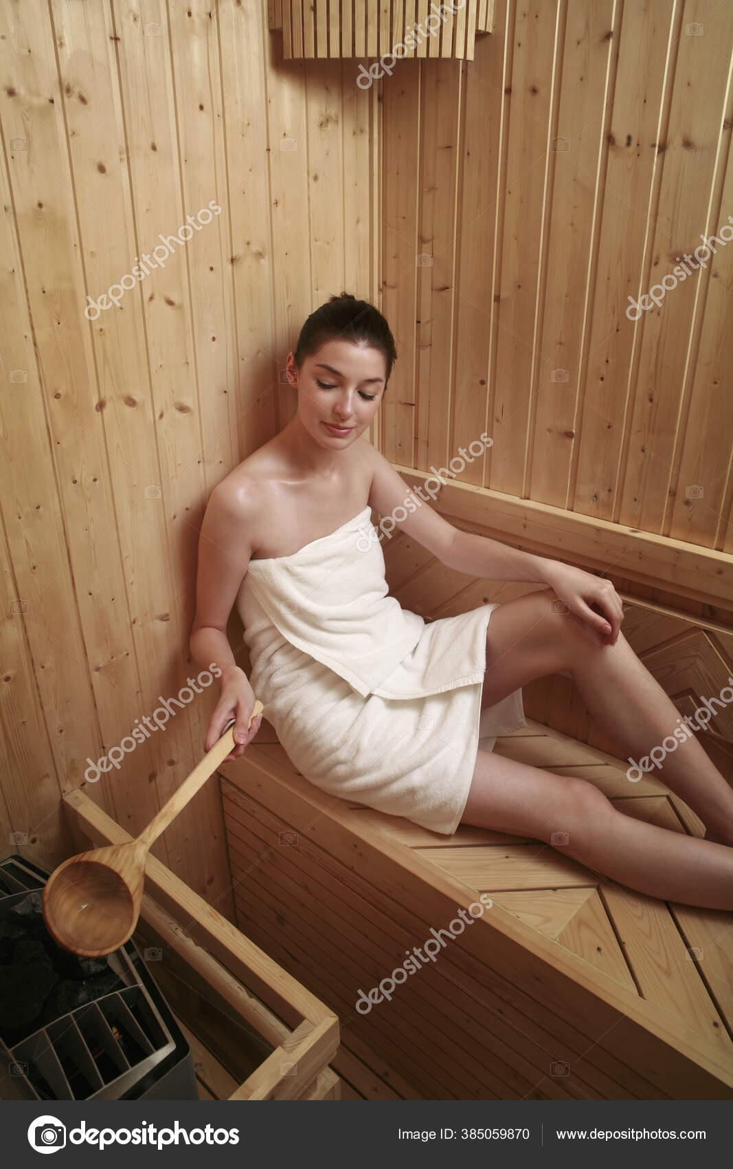 Woman Pouring Water Fireplace Stock Photo by ©image_hit 385059870