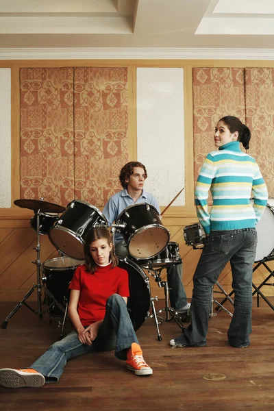 Teenager Una Band Musicale — Foto Stock