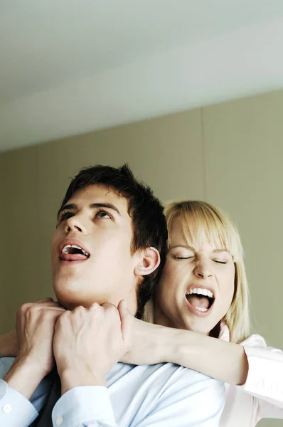 Businesswoman Head Locking Her Colleague — Stock Photo, Image