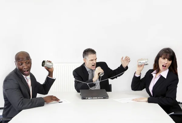 Personas Corporativas Hablando Lata Pueden Telefonear — Foto de Stock