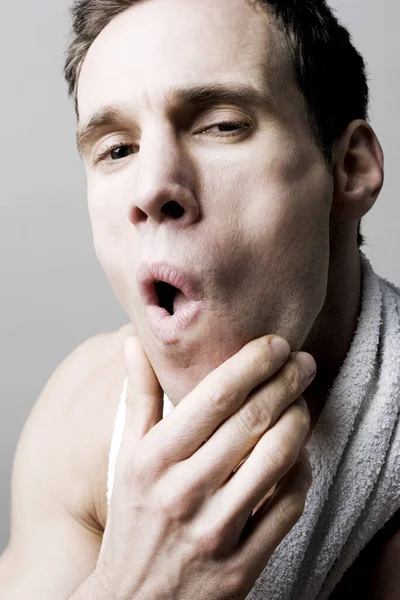 Homem Com Dor Dente Perto — Fotografia de Stock