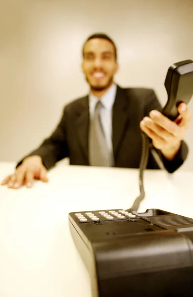 Businessman Picking Phone Call — Stock Photo, Image