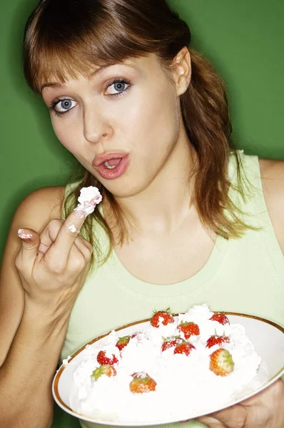 Mujer Punto Lamer — Foto de Stock