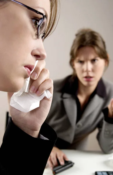 Mujer Negocios Llorando Vista Cerca —  Fotos de Stock