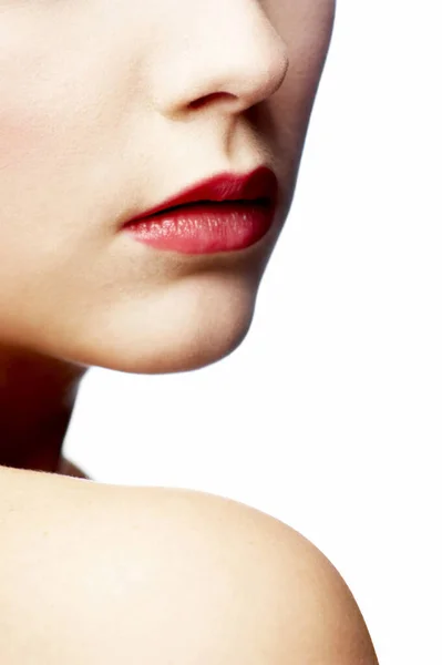 Detailní Záběr Ženské Tváře Make Upem — Stock fotografie