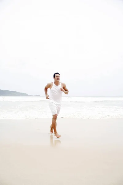 Man Running Beach — Stock Photo, Image