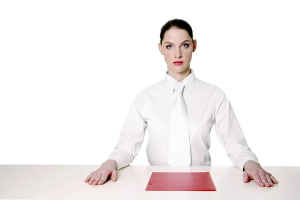 Businesswoman Document Front Her Stock Picture