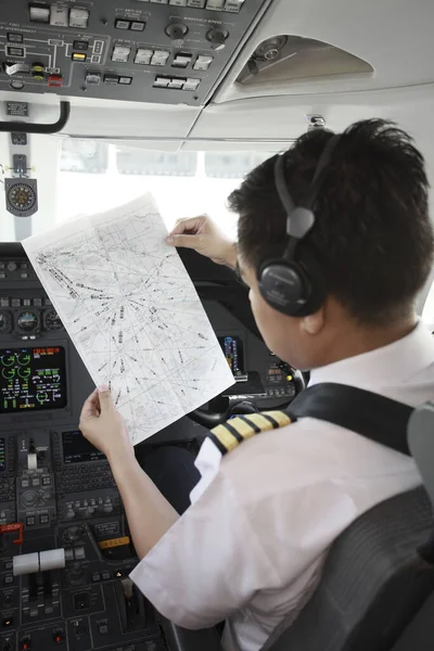 Pilot Private Jet Cockpit — Stock Photo, Image