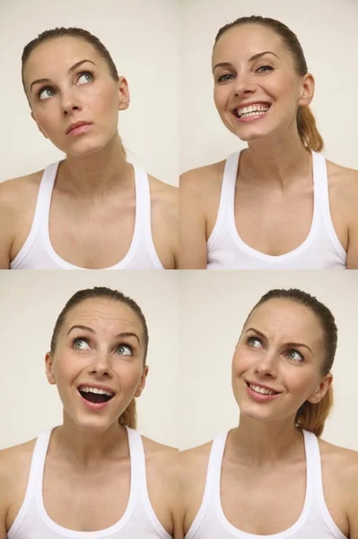 Mujer Con Varias Expresiones Faciales —  Fotos de Stock