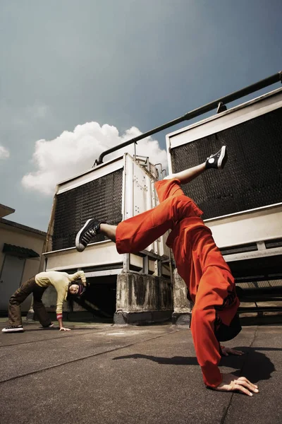 Jeune Homme Femme Breakdance — Photo