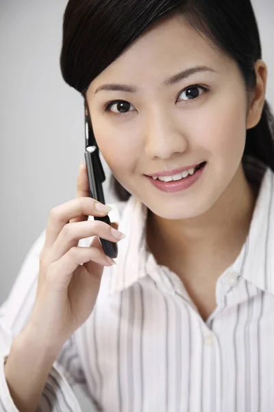 Mulher Negócios Falando Telefone — Fotografia de Stock