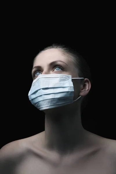 Woman Wearing Surgical Mask — Stock Photo, Image