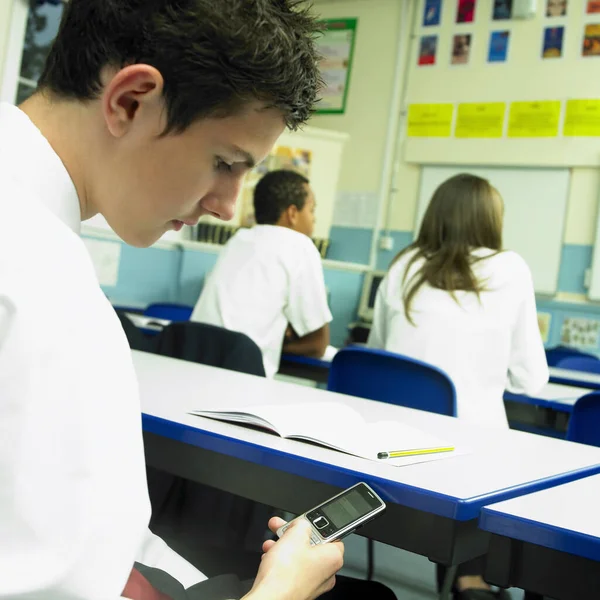 Mensajería Texto Niño Aula — Foto de Stock