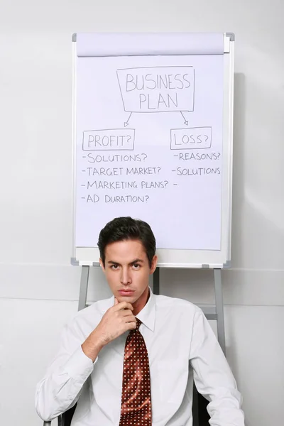 Empresario Con Plan Negocios — Foto de Stock