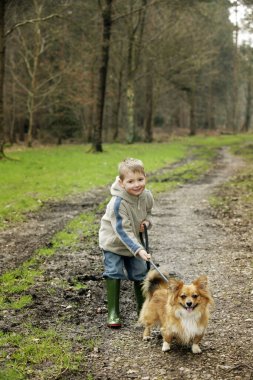 Oğlan ve evcil köpek