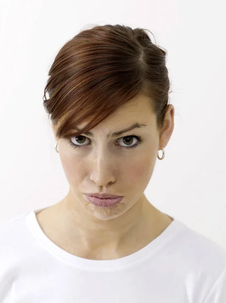 Woman Sulking Studio Shot — Stock Photo, Image