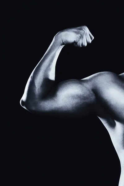 Primer Plano Del Músculo Flexión Hombre —  Fotos de Stock