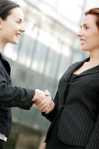 Two Businesswomen Shaking Hands — Stock Photo, Image