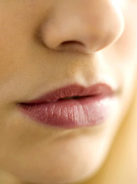 Labios Mujer Vista Cercana — Foto de Stock