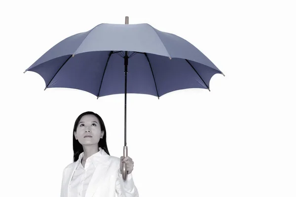 Empresária Segurando Guarda Chuva — Fotografia de Stock