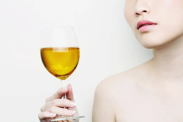 Woman Glass Champagne — Stock Photo, Image