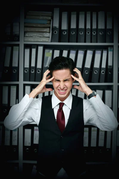 Businessman Headache Office — Stock Photo, Image