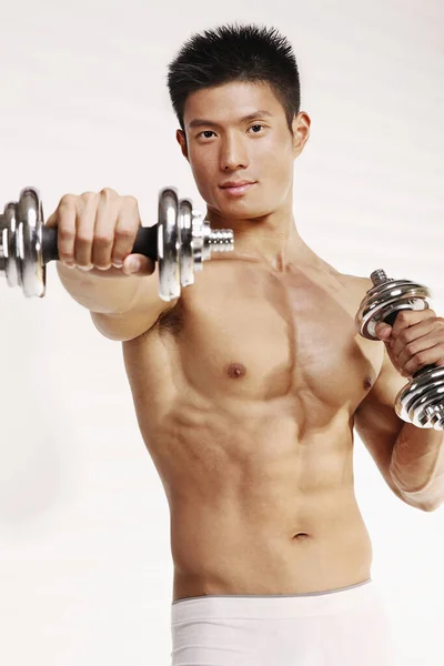 Asiático Hombre Con Muscular Construir — Foto de Stock