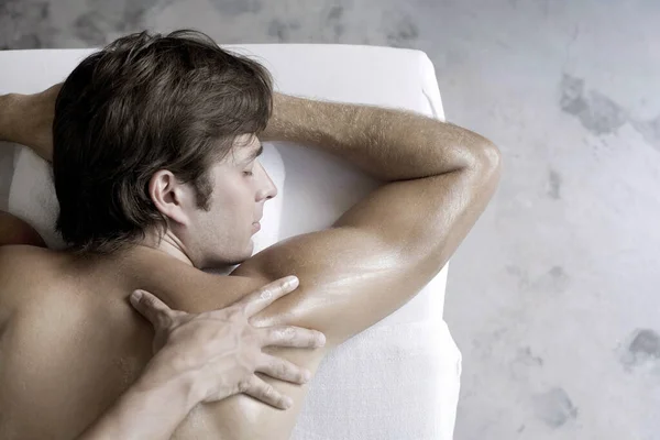 Man enjoying a body massage