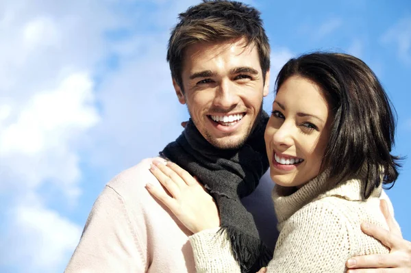 Couple Smiling Camera Stock Picture