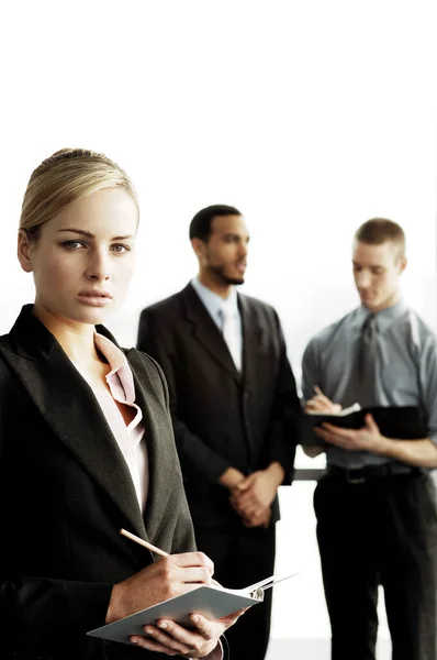 Businesswoman Writing Her Notepad — Stock Photo, Image