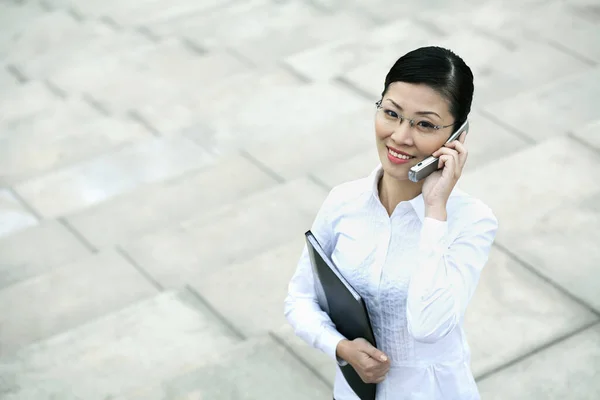 Mulher Negócios Falando Telefone — Fotografia de Stock