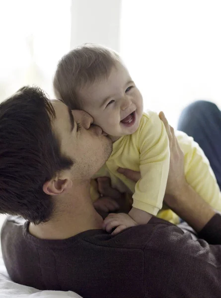 Father Playing Baby Girl — Stock Photo, Image