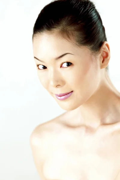 Studio Shot Lady Her Hair Tied — Stock Photo, Image