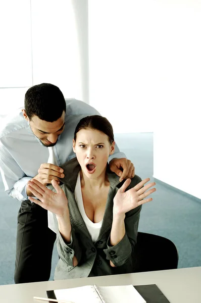Businesswoman Screaming Shock — Stock Photo, Image