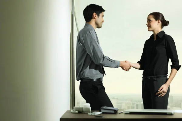 Businessman Businesswoman Shaking Hands — Stock Photo, Image