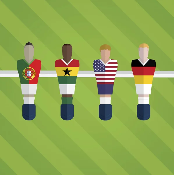 Fotbalové Figurky Reprezentují Fotbalový Tým Vektorová Ilustrace — Stockový vektor